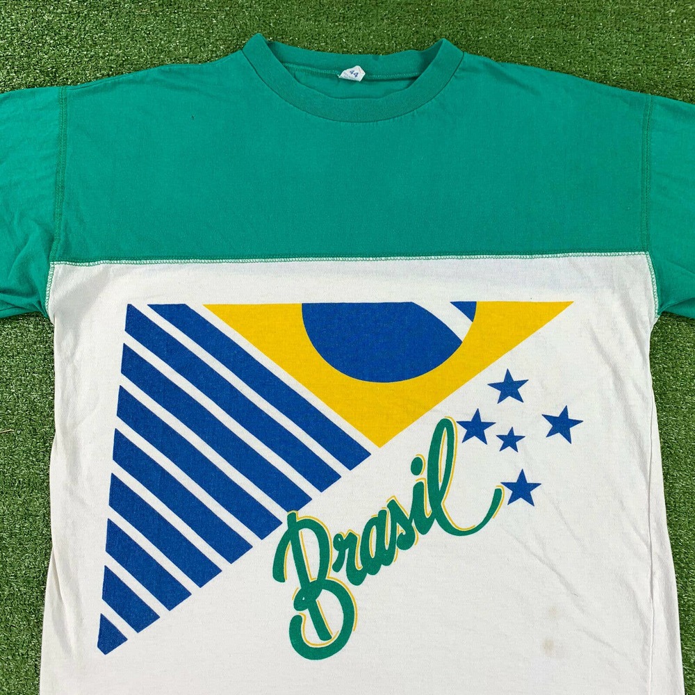 Vintage 90's Brazil Flag Color Block T-Shirt